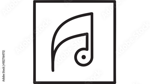 Musical Note Icon A Simple Black and White Design for Music, Sound, and Melody Projects
