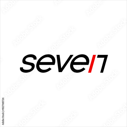 The design of the word "Seven" with the number 17 on the letter N.