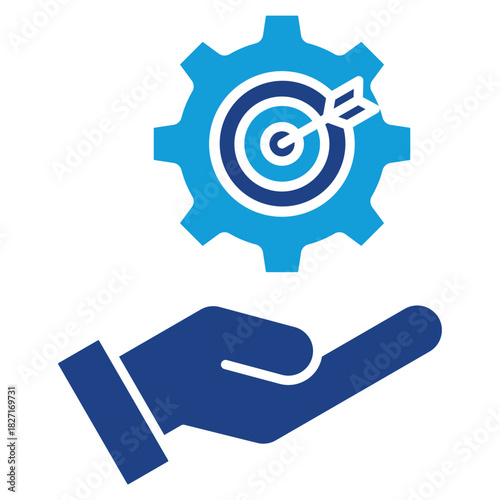 Management Strategy Dual Tone Icon Element For Design