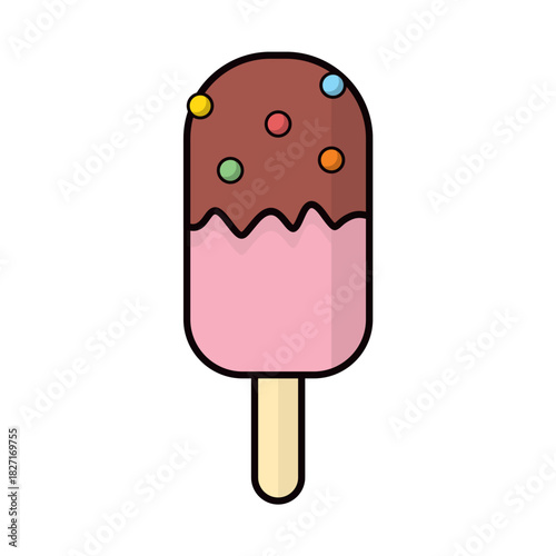 chocolate ice cream icon vector illustration