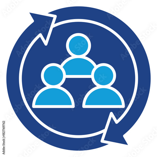 Team Synergy Dual Tone Icon Element For Design