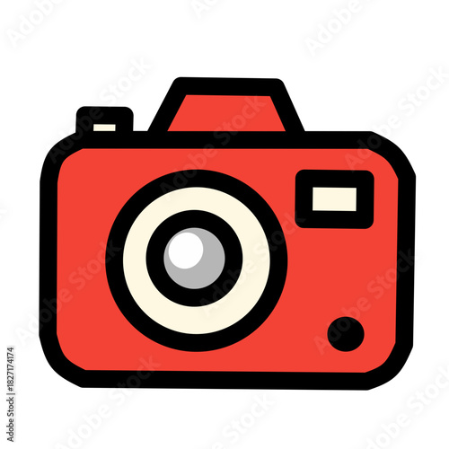 Ree Digital Camera Icon – Flat Outline Vector