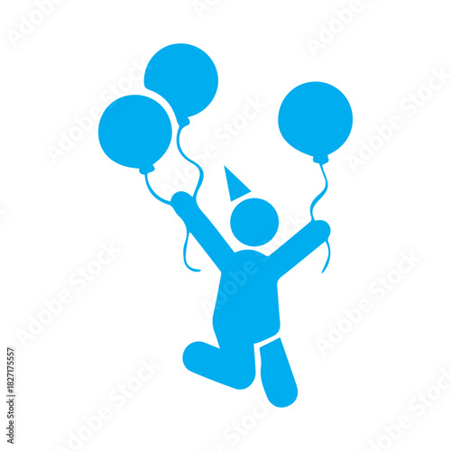 Happy Person with Balloons