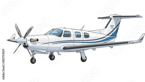 Modern Turbine Aircraft Private Aviation Travel Commercial Propeller Plane