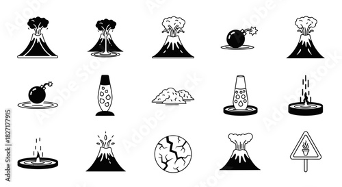 Dynamic eruption icons capture volatile power for impactful design projects