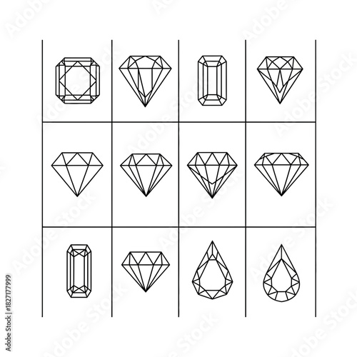Discover elegant diamond cuts and shapes for stunning jewelry designs, perfect for luxury branding and advertising.