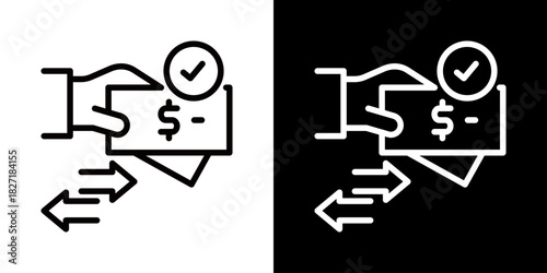 Transaction Icon Of Line Black And White Style 