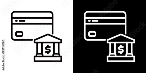 Debit Card Icon Of Line Black And White Style 
