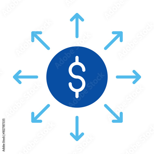 Expand In Blue Style, Vector Illustration