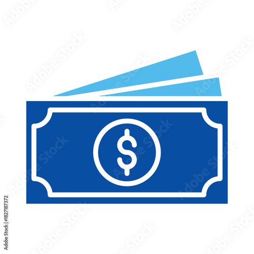 Money In Blue Style, Vector Illustration