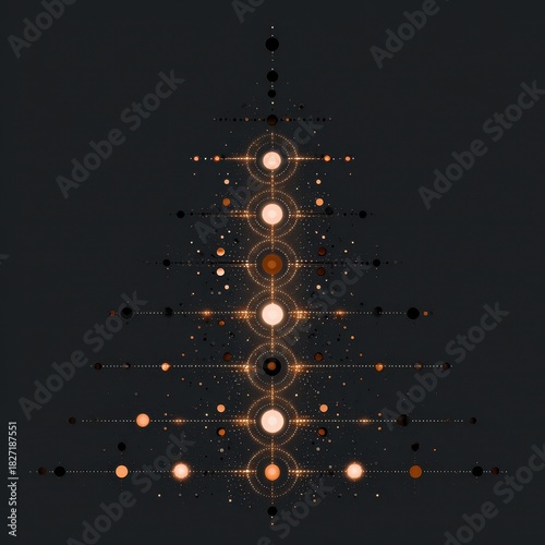 Wallpaper Mural Abstract geometric Christmas tree design with lights and ornamentation Torontodigital.ca