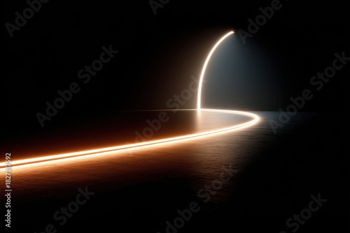 Wallpaper Mural Abstract Light Arc in Dark Space Creating Mystical Atmosphere Torontodigital.ca