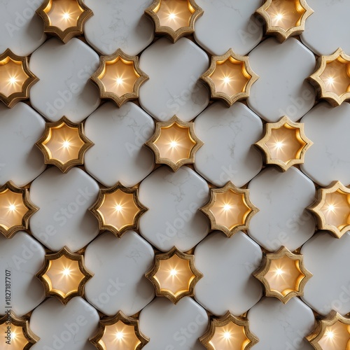 Wallpaper Mural Decorative Wall Panel with Star Shapes and Soft Lighting Accents Torontodigital.ca