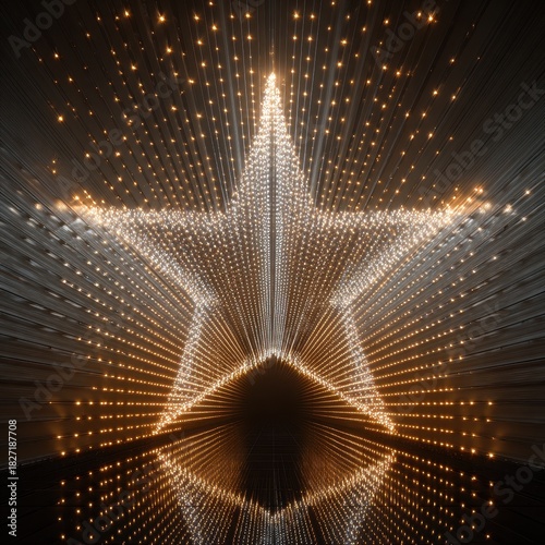 Wallpaper Mural Abstract Star Shape Made of Glowing Lights and Sparkling Effects Torontodigital.ca