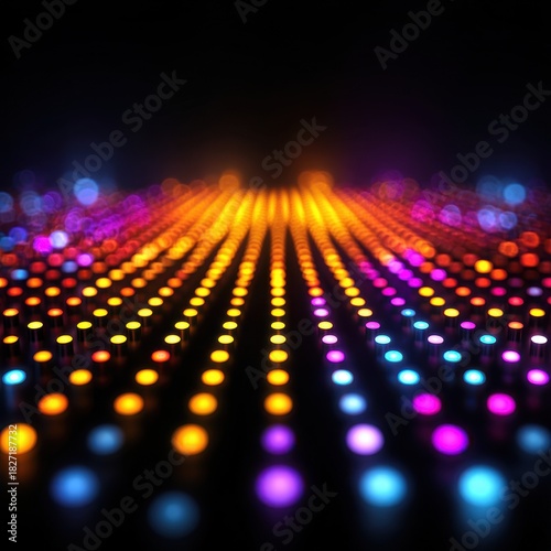 Wallpaper Mural Vibrant LED Light Patterns in Dark Background for Digital Designs Torontodigital.ca