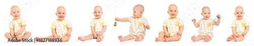 Collage of cute little baby...