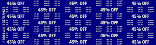 45% OFF Repeating Pattern on Blue Background for Sales and Promotions