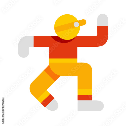 Abstract dancer figure in dynamic motion performing hip hop dance