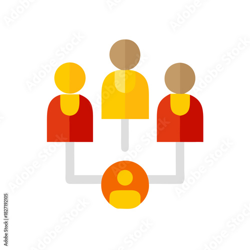 Group of people linked together in a family reunion icon