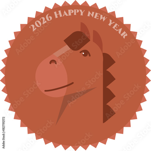 2026년 붉은 말의해 말캐릭터 스티커