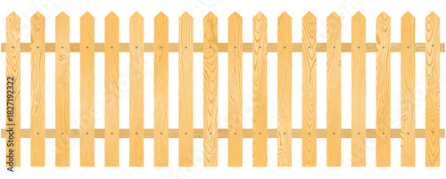 木製ガーデンフェンス（木の柵）のベクターシームレス素材