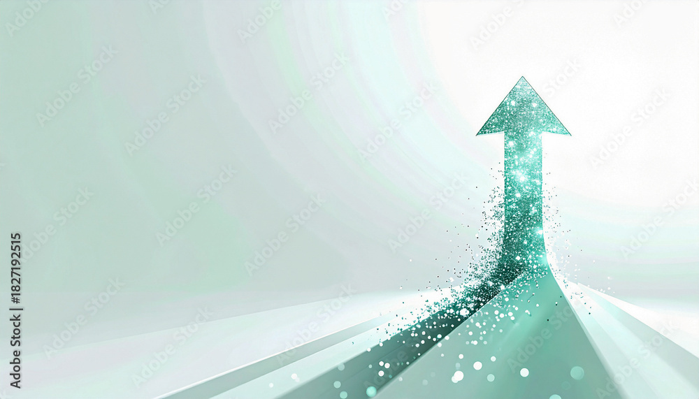 Fototapeta premium Mint Particle Arrow Rising Concept