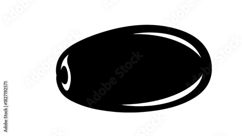 Vector illustration of black olive silhouette icon graphic isolated on transparent background