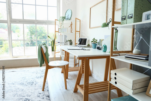 Interior of light office wi...