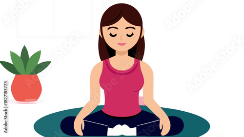 Woman in lotus pose meditating for inner peace and health