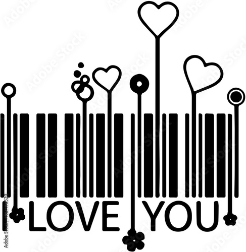barcode with heart design
