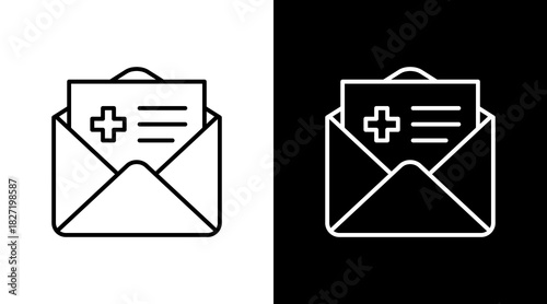 Email White Icon Set Design