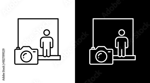 Photo Booth White Icon Set Design