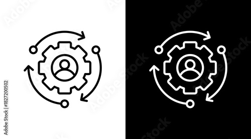 Resource Utilization White Icon Set Design