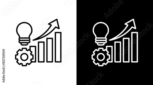 Process Improvement White Icon Set Design