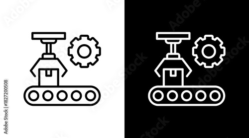 Product Line Management White Icon Set Design