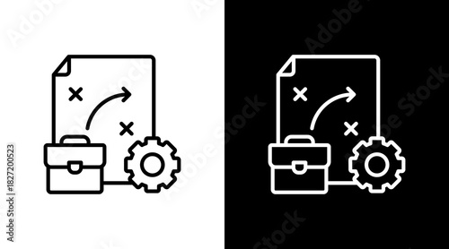 Business Process White Icon Set Design