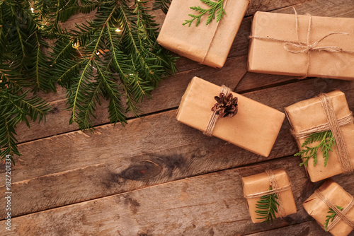 Gift boxes with pine cone, ...