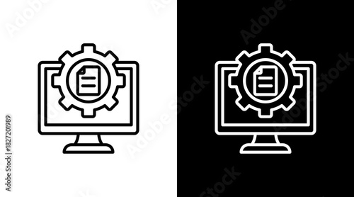 Content Management System With Icon Set Design