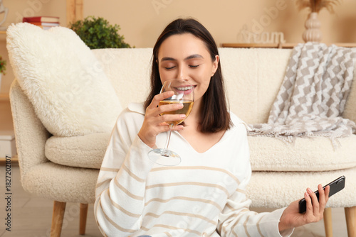 Beautiful woman with mobile...