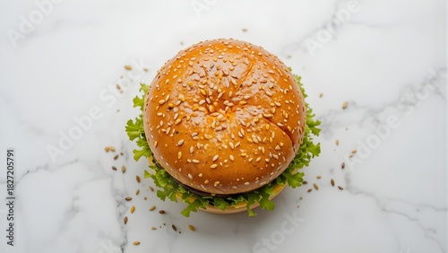 Premium Burger Photo for Advertising. Gourmet Burger Studio Shot. Juicy Layered Cheeseburger Close Up. Clean Background Burger Photography. Classic Beef Burger for Menu and Promo