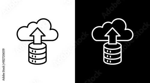 Cloud With Arrows With Icon Set Design