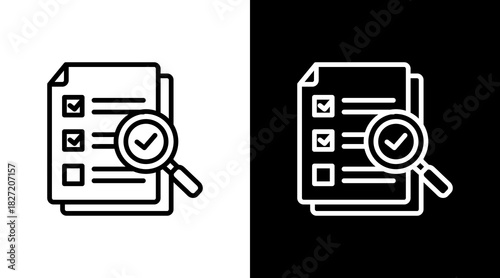 Quality Control White Icon Set Design