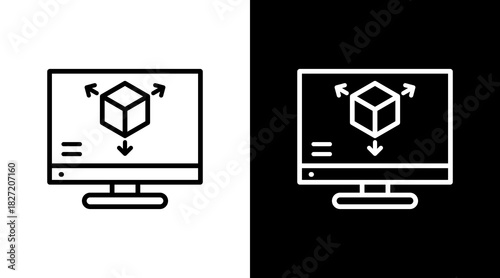 Cad Modeling White Icon Set Design