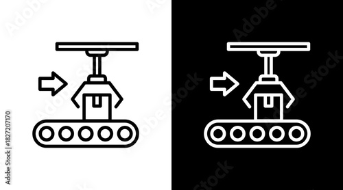Product Manufacturing White Icon Set Design