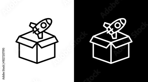 Product Release White Icon Set Design