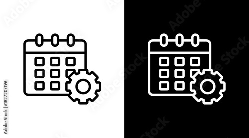 Maintenance Schedule White Icon Set Design