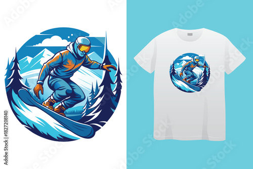 Magical winter. Cozy home. let it snow. vintage winter t shirt design, textile print, fashion design artwork. mountain adventure winter cosy sports Varsity College USA Trending Graphic Tee t-shirt