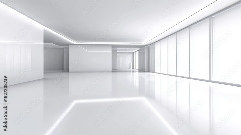 Fototapeta premium Inviting creativity in an empty white apartment.