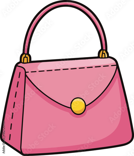 pink purse on a white background
