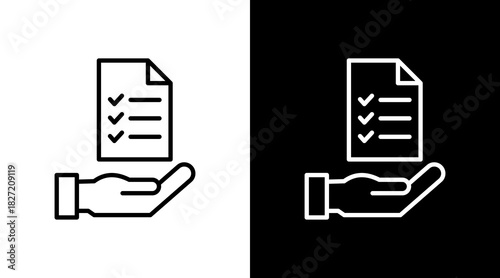 Accountability Hand Outline White Icon Set Design